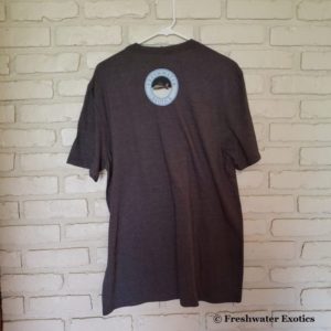 FWE Distressed Logo - Blue Print, Charcoal Grey Tee, view of logo on back